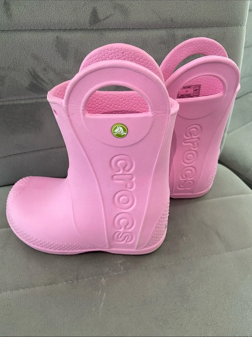 Crocs Kids' Classic Handle Rain Boots - Pink